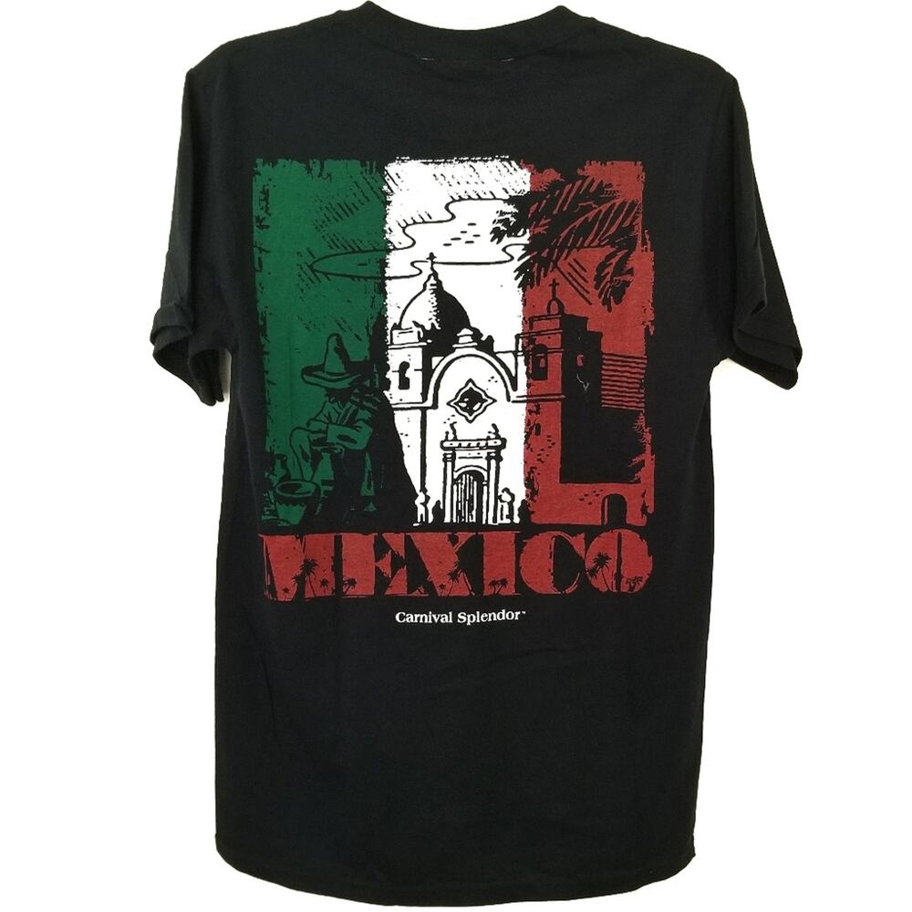 Mexico Flag Graphic Short Sleeve Black T-Shirt